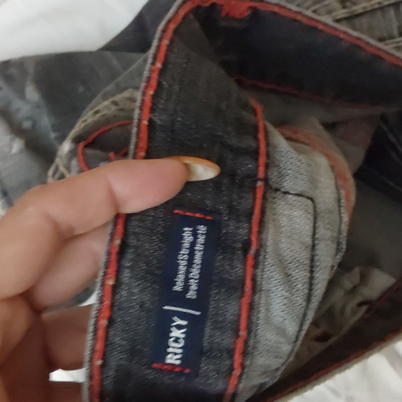 TRUE RELIGION RICKY RELAXED STRAIGHT JEANS SIZE 36 X 28 1/2 INSEAM FADED BLUE,RE - Picture 7 of 9